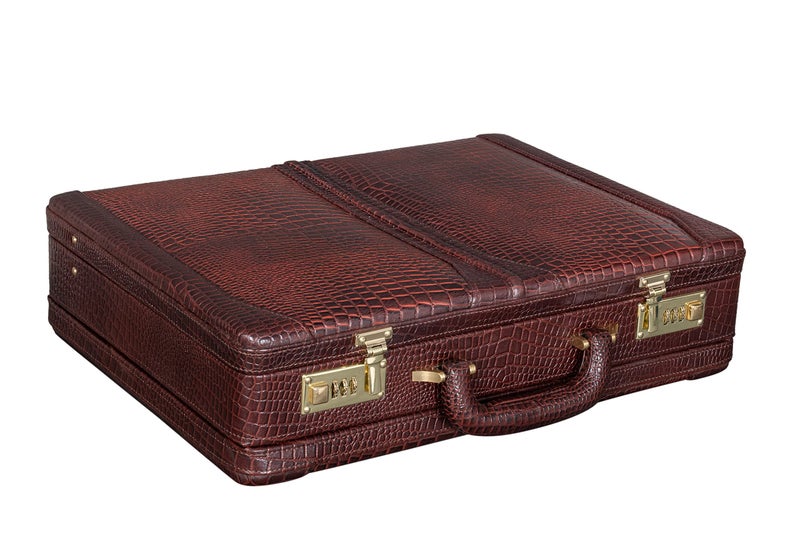 BRAND LEATHER® 25 L Genuine Leather Office Briefcase (Brown) - Image 1