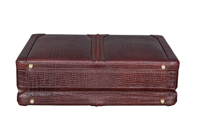 BRAND LEATHER® 25 L Genuine Leather Office Briefcase (Brown) - Image 2