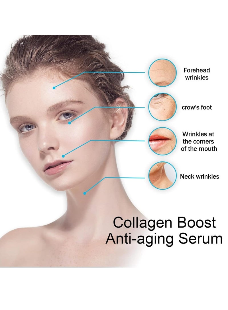 EELHOE Collagen Boost Anti-Aging Serum (2 Bottles, 1 Fl Oz), 90% Collagen Booster to Erase Wrinkles – Firming & Smoothing Serum for Youthful Skin - Image 5