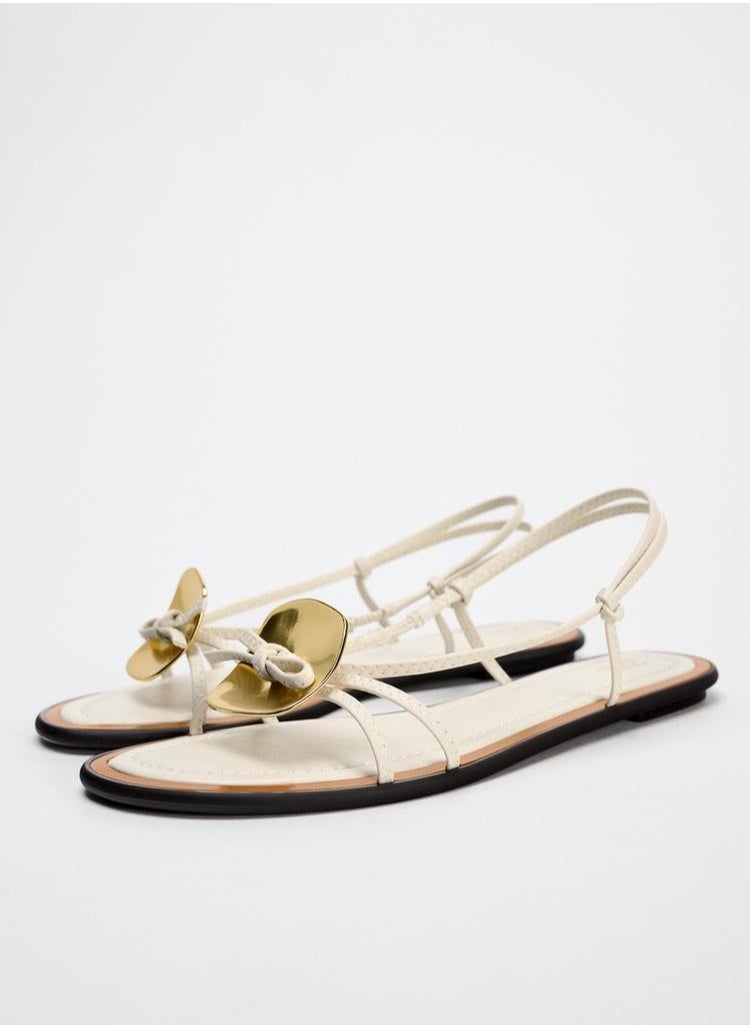 Zara Embellished flat slider sandals  - Image 2