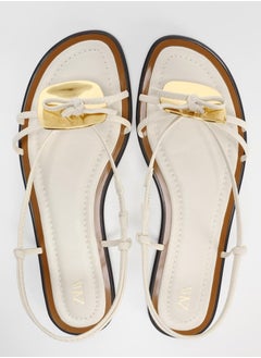 Zara Embellished flat slider sandals  - Image 5