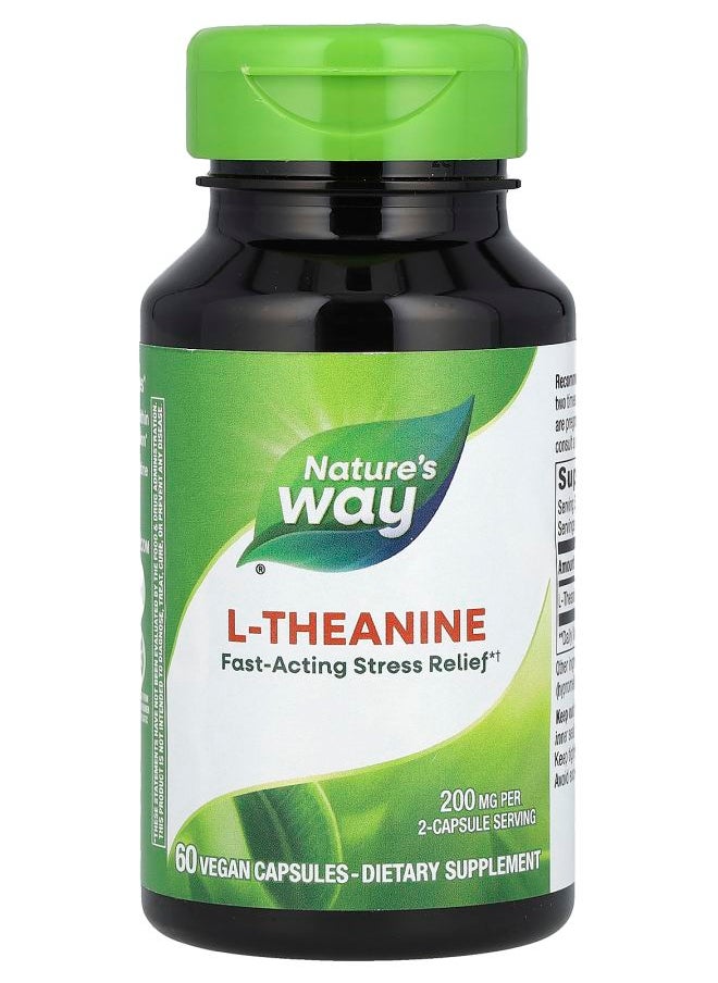 Nature's LTheanine 200 mg 60 Vegan Capsules (100 mg per Capsule) 