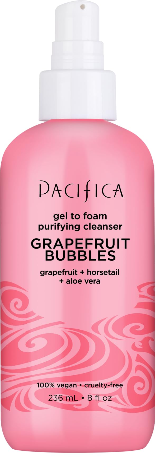 Pacifica Grapefruit Bubbles Gel to Foam Purifying Cleanser, Gentle Face Wash For Removing Impurities & Excess Oil, Vegan & Cruelty-Free, 8 Fl Oz