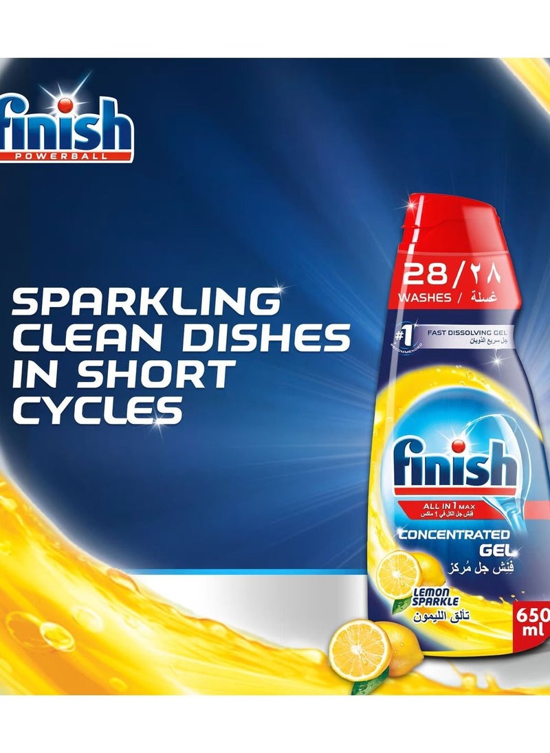 Finish - Finish Concentrate Gel Dishwasher Lemon 650ml - Image 1