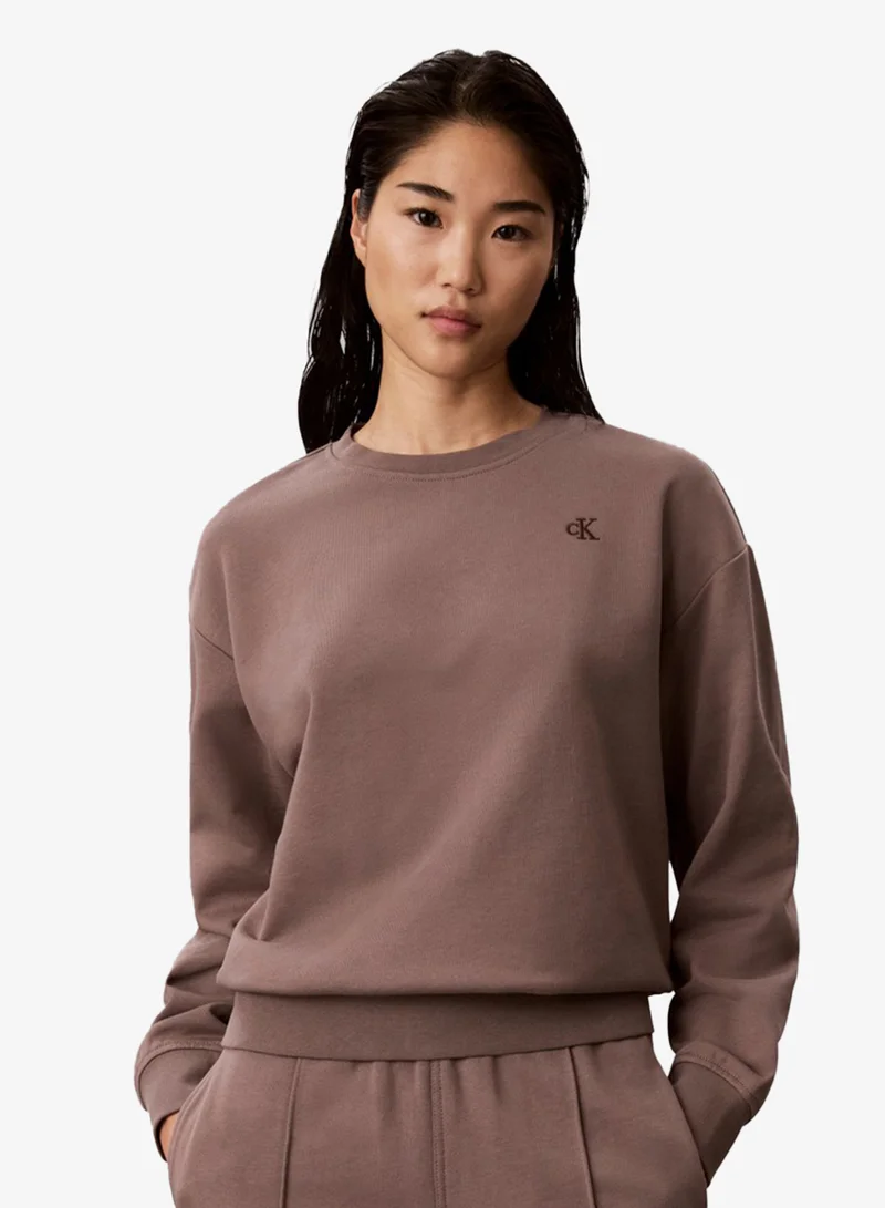 Monogram Embroidery French Terry Relaxed Sweatshirt