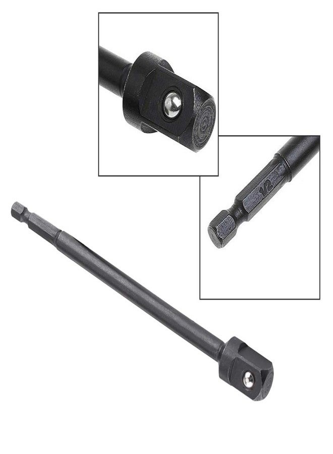 ياكاموز مجموعة محولات مقابس طويلة مقاومة للصدمات من ياكاموز، 3 قطع | مجموعة تمديد قضيب مثقاب سداسي بقطر 1/4 بوصة إلى مقبس مربع | محرك بقطر 1/4 بوصة، 3/8 بوصة، 1/2 بوصة | طول 5.9 بوصة - Image 5