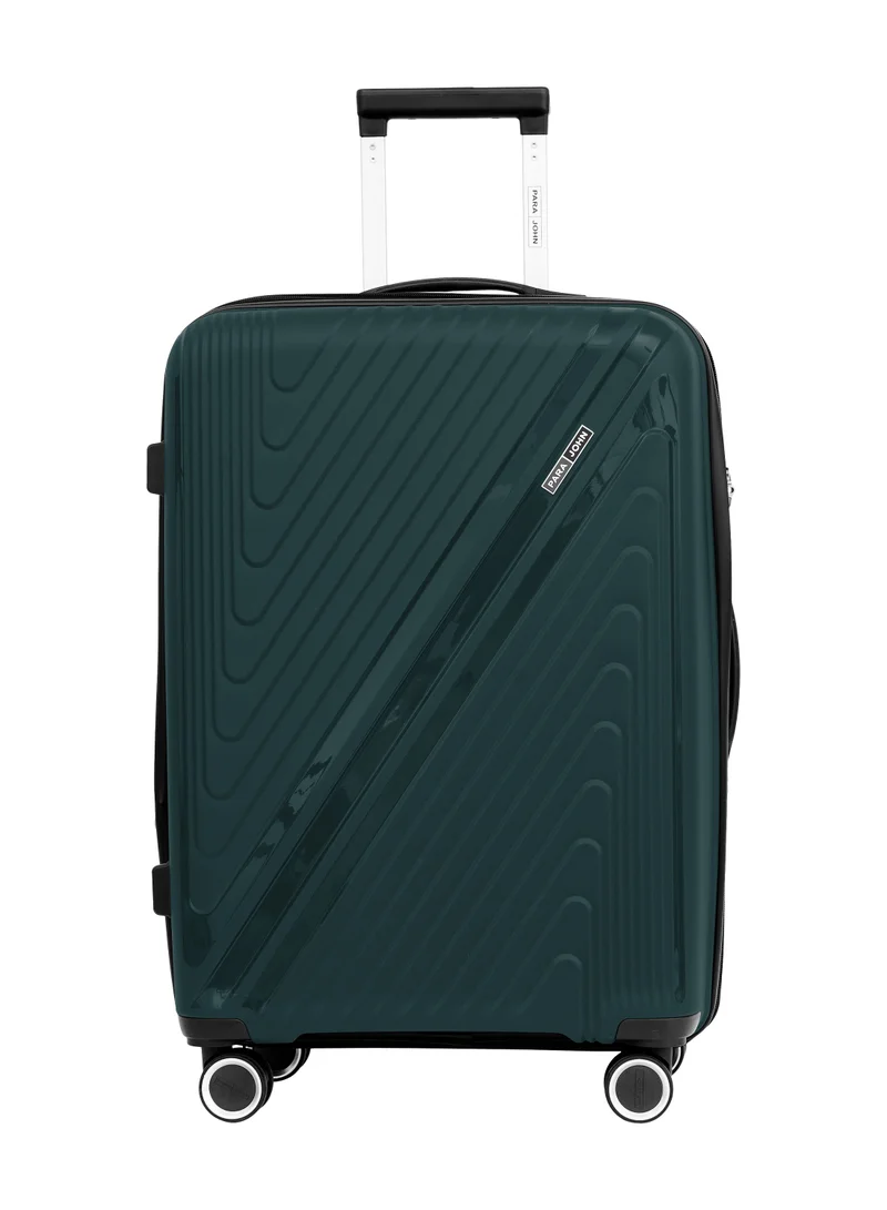 PARAJOHN PP Material 3-Piece Hardsided Luggage Set | 4-Wheel Spinner Trolley | Small (10kg), Medium (20kg), Large (30kg] Green