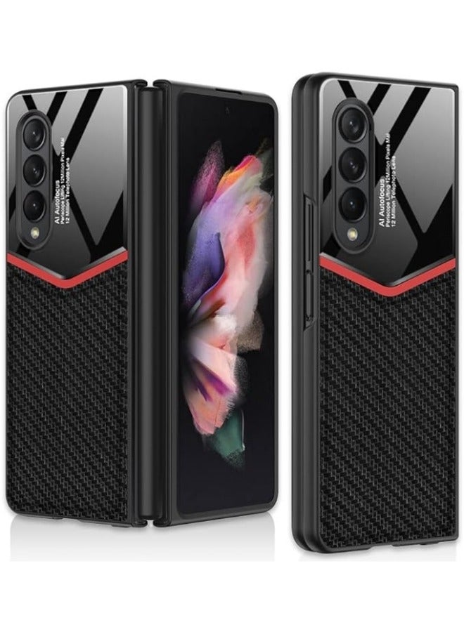 Case Compatible with Samsung Galaxy Z Fold 3, Z Fold 3 Case Leather, Ultra-Thin Plain Leather, Light Luxury Business Case Compatible with Galaxy Z Fold 3 5G - Image 1