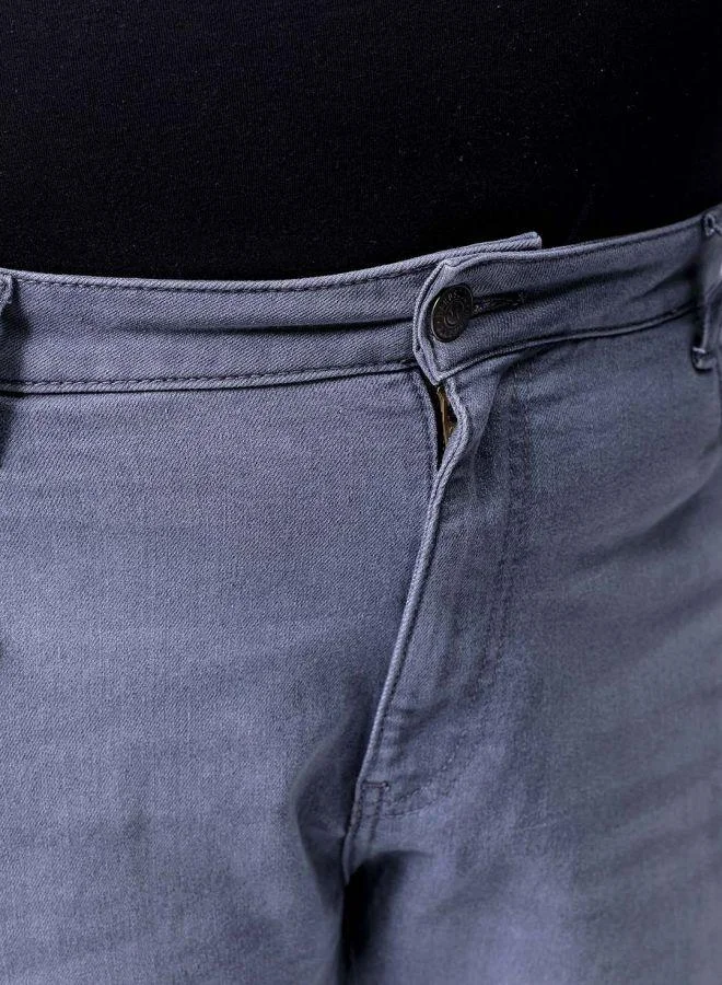 HARDSODA  Men Plus Size Baggy Fit Solid Mid-Rise Stretchable Cargo Denims for Men | Best Price UAE