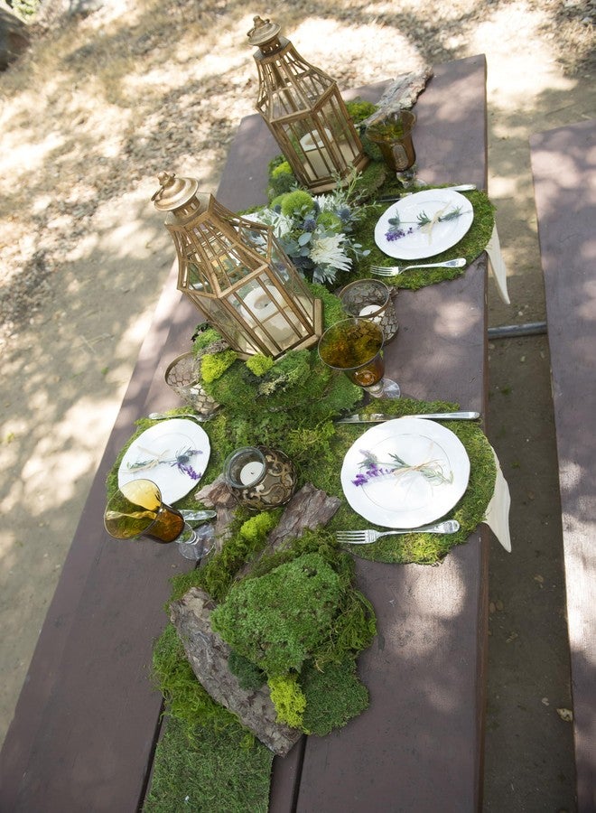 SuperMoss (26280) Mossy Placemat, Fairy Garden Table Wedding Decor Preserved Forest Moss, 12 in Round - Image 2