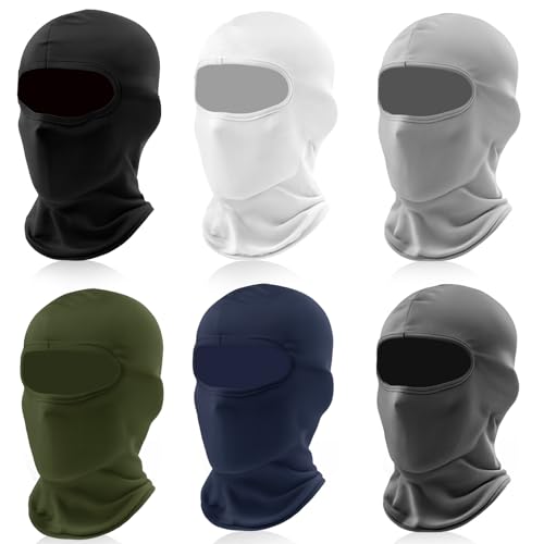 Hoiny 6 Pack Ski Mask Balaclava for Men Women, Full Face Mask Windproof Sun Protection, Face Cover for Motorcycling and Outdoor Working, Cool-Tone - Image 1