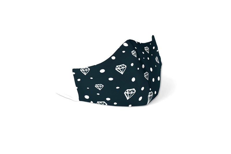 Story Sketchers Diamonds Cotton Face Mask 2 Ply Soft Loop With Adjusters  - Image 1