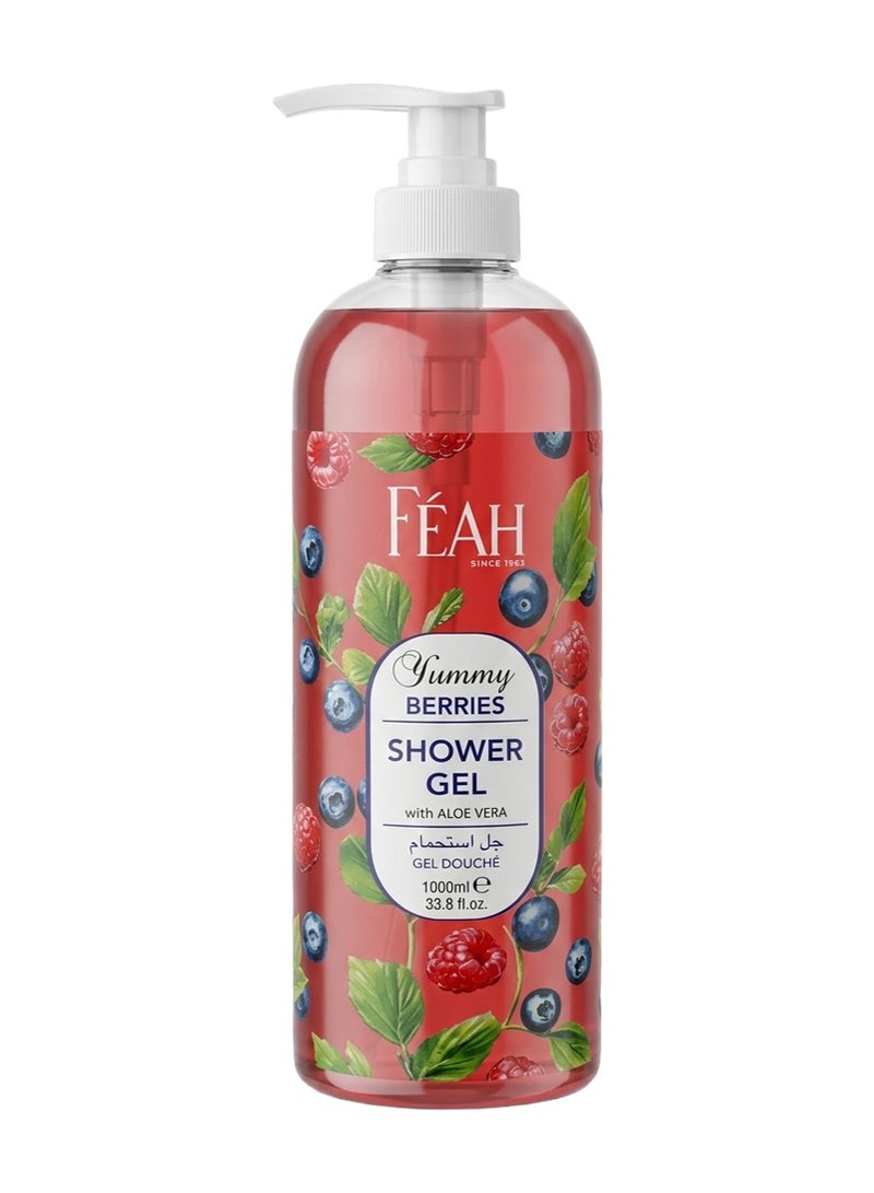 Feah Yummy Berries Body Shower Gel 1000ML - Sweet Fruity Fragrance Body Wash - Image 1
