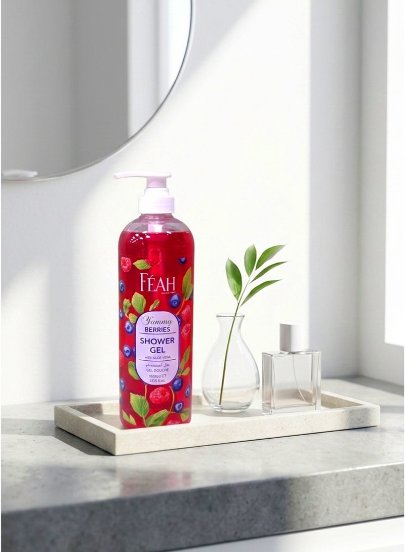 Feah Yummy Berries Body Shower Gel 1000ML - Sweet Fruity Fragrance Body Wash - Image 5