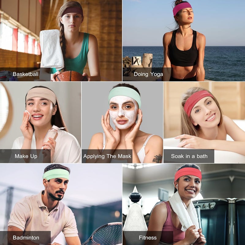 Ztomine Store Headbands for Women, 8pcs Stretchy Non Slip Soft Cotton Cloth Hair Bands for Sports, Workout, Yoga and Running - Image 5