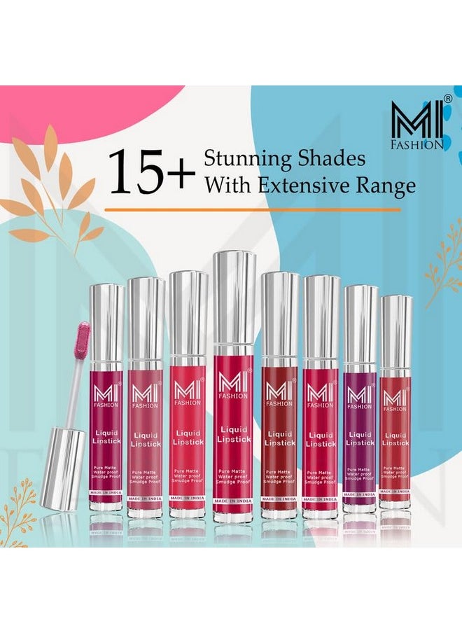 MI FASHION MI FASHION Pure Matte Liquid Lipstick, Highly Pigmented (Orange, Red) 100% Non Transfer & Suitable For Sensitive Lips 3.5ml (Pack Of 2)  - Image 3