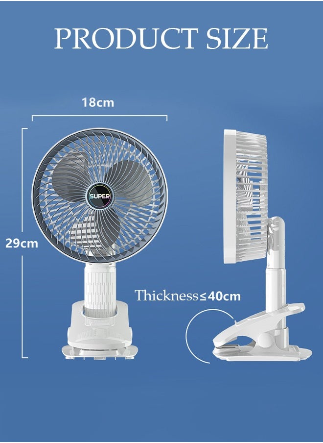 DUNISO - Multifunction Desk Fan,Rechargeable Handheld Fan,360° Rotation Wall Mounted Fan with Detachable Base Fast Charge 3 Speed Regulation for Home Office School - Image 1