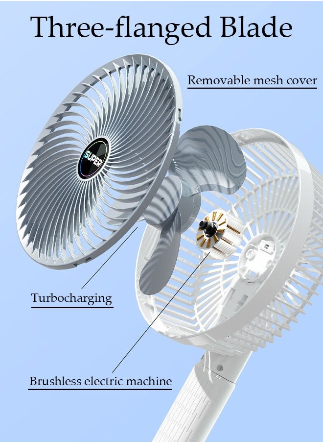 DUNISO - Multifunction Desk Fan,Rechargeable Handheld Fan,360° Rotation Wall Mounted Fan with Detachable Base Fast Charge 3 Speed Regulation for Home Office School - Image 1