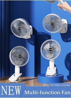 Multifunction Desk Fan,Rechargeable Handheld Fan,360° Rotation Wall Mounted Fan with Detachable Base Fast Charge 3 Speed Regulation for Home Office School