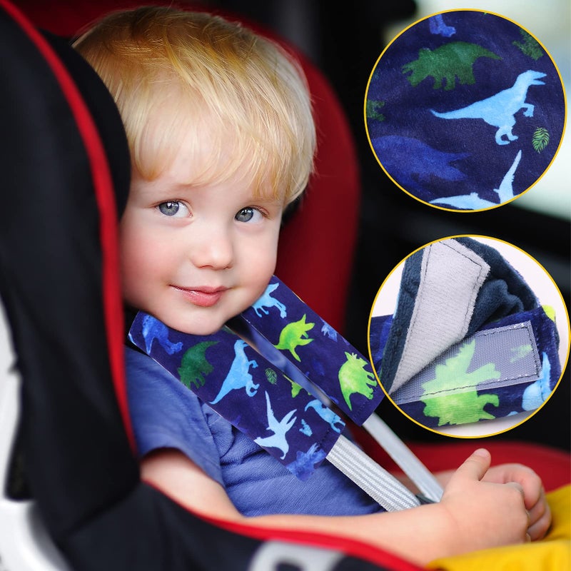 TANOFAR Baby Strap Cover  Stroller Strap Cover  Dinosaur Car Seat Strap Covers  Car Seat Straps Shoulder Pads  2 Pack  Watercolor Pattern  For Baby Toddler Infant Boy Girl - Image 2