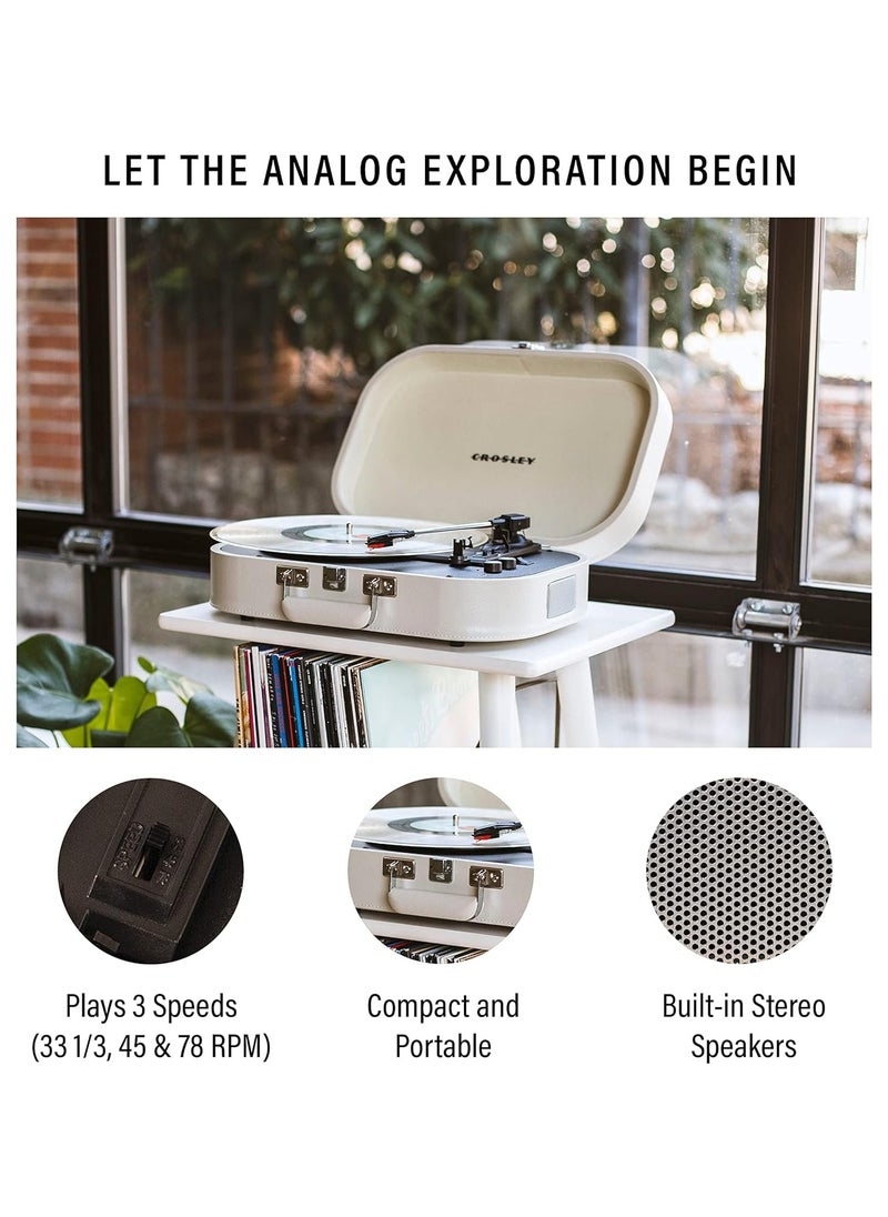Crosley - Crosley CR8009B-DU Discovery Vintage Bluetooth in/Out 3-Speed Belt-Driven Suitcase Vinyl Record Player Turntable, Dune - Image 1