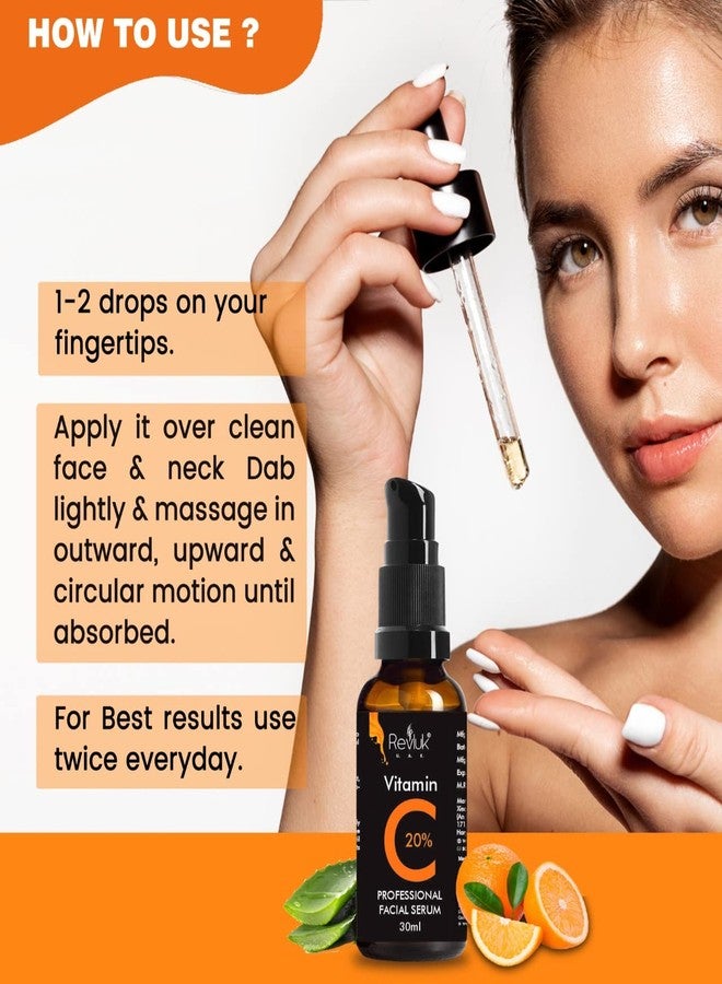 Revluk-Profesional Vitamin C + Hyaluronic Acid - Brightening & Anti‑Ageing Facial Serum Facial Serum For Glowing & Radiant Skin | Dark Spots Uneven Skin Tone|For Dull Skin - 30ml - Image 4