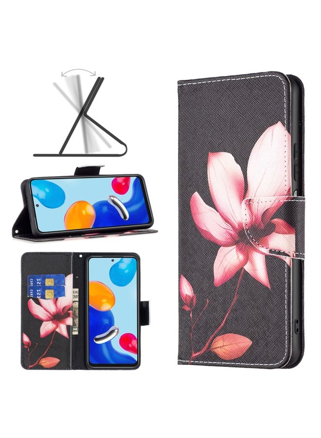 HuHa Case Cover For Xiaomi Redmi Note 12S 4G / Note 11 Colored Drawing Pattern Leather Phone Case Lotus 