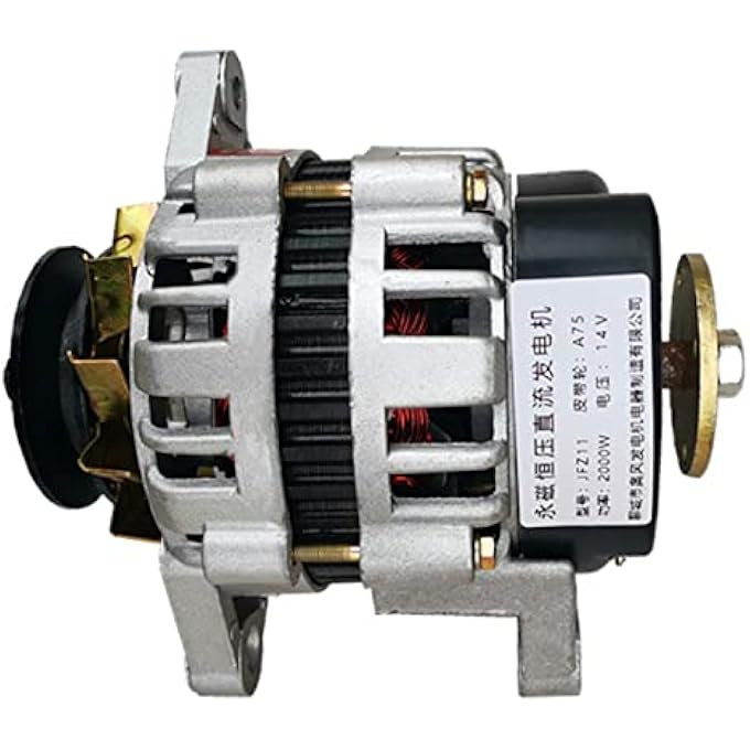 OLONETO 2000W 12V/24V Permanent Magnet DC Alternator, Pure Copper Core, Low Noise, Brushless, Double Heads For Single Cylinder Diesel Engines In Automobiles & Agricultural Vehicles(12V) - Image 1