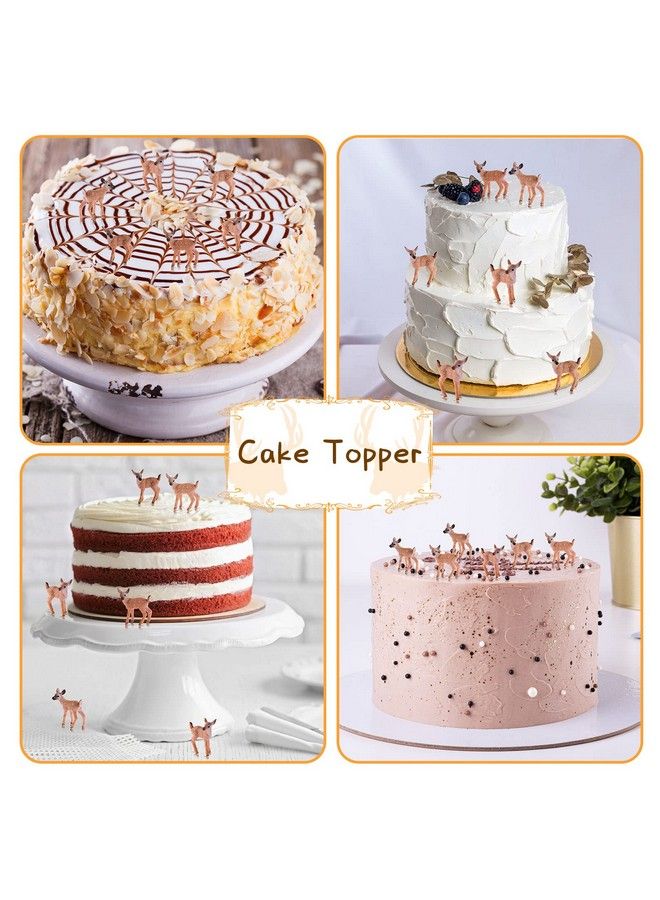 Skylety 14 قطعة تماثيل غزال مصغرة للحرف، زينة كعكة غزال، تماثيل غزال صغيرة، ألعاب غزال لحفلات عيد الميلاد وزينة حفلات الاستحمام - Image 5