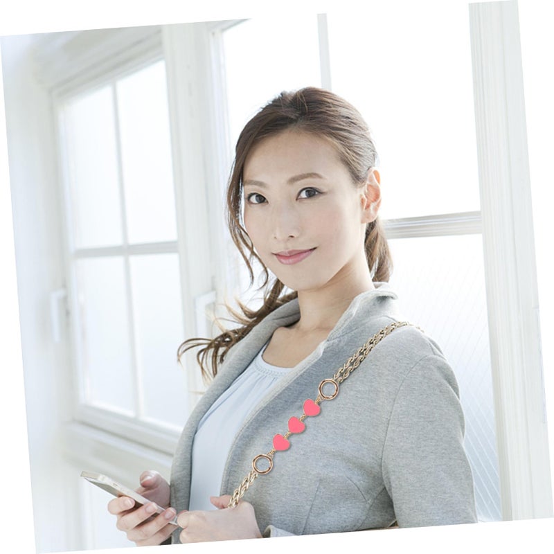 2pcs Heart Bag Chain Extension Strap Removable Decorative Handbag Accessory Lightweight Portable - Image 5
