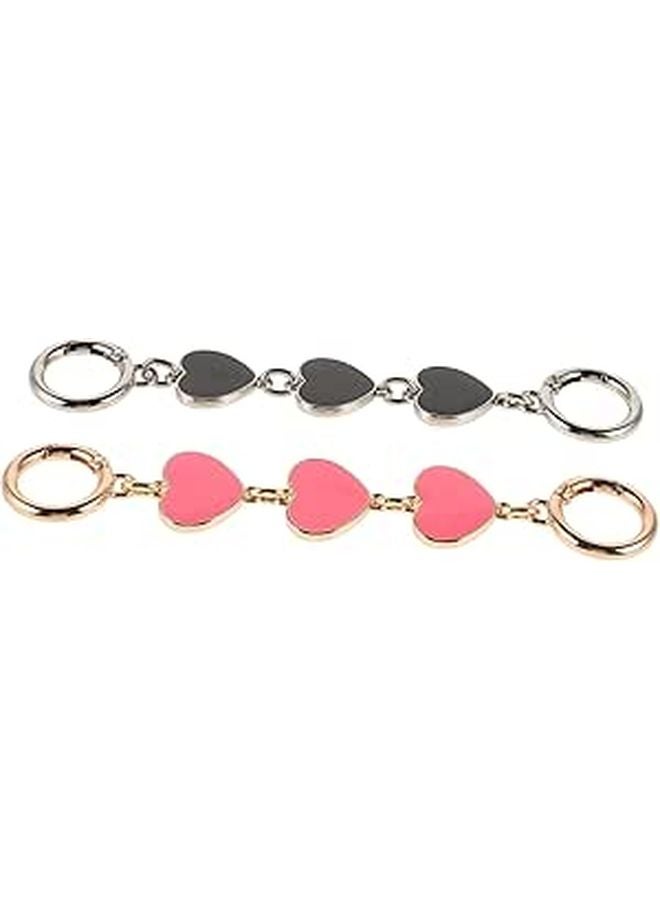2pcs Heart Bag Chain Extension Strap Removable Decorative Handbag Accessory Lightweight Portable - Image 1