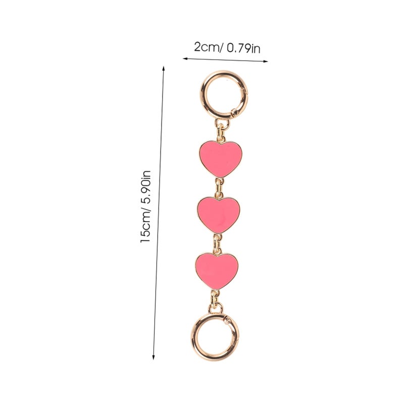 2pcs Heart Bag Chain Extension Strap Removable Decorative Handbag Accessory Lightweight Portable - Image 3