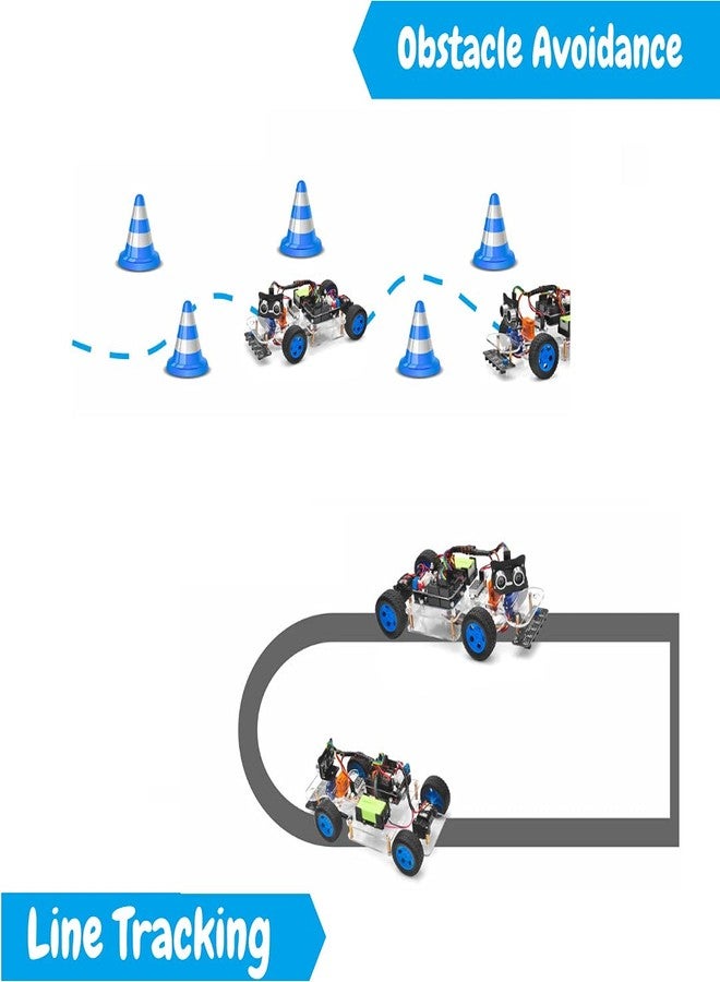 OSOYOO Robot Rc Smart Car DIY Kit to Build for Adults Teens with Servo Power Steering Motor, WiFi, Bluetooth, Code Programmable Compatible with Arduino - Image 3