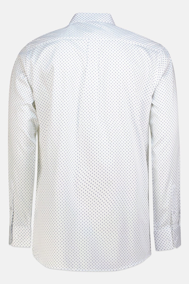 Chaps Men Regular Fit Allover Print Long Sleeve Dress Shirt, White - Image 3