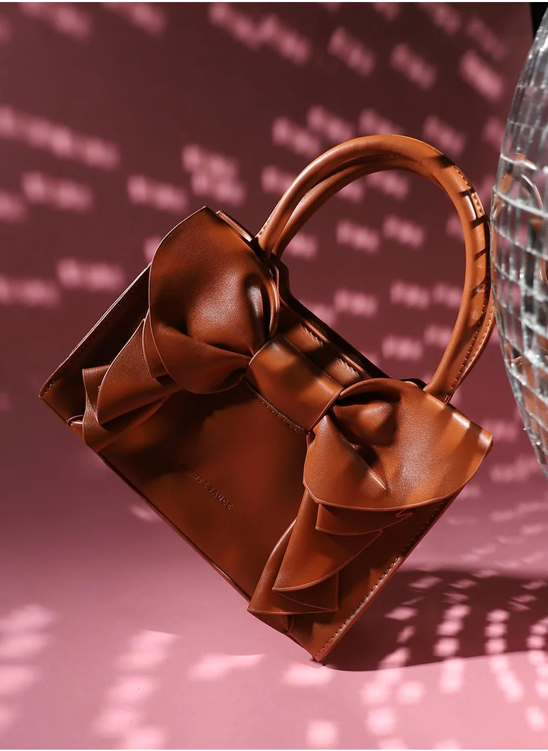 صوص هاوت Bow Mini Handbag - Brown