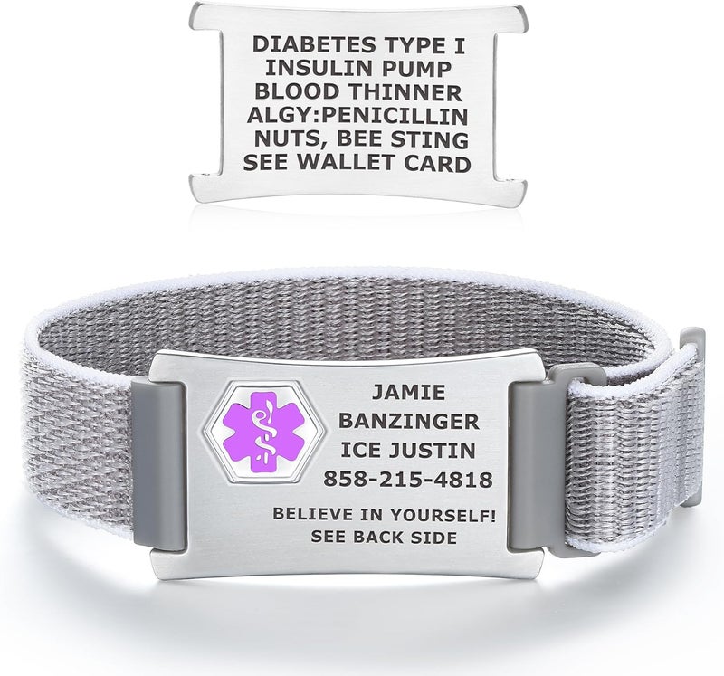 Divoti Custom Engraved Medical Alert ID Bracelet – Dual-Sided Wristband, Stainless Steel – Durable & Rust Free – Adjustable & Trim-to-Fit – Emergency Medical Info Band for Men & Women - Image 1