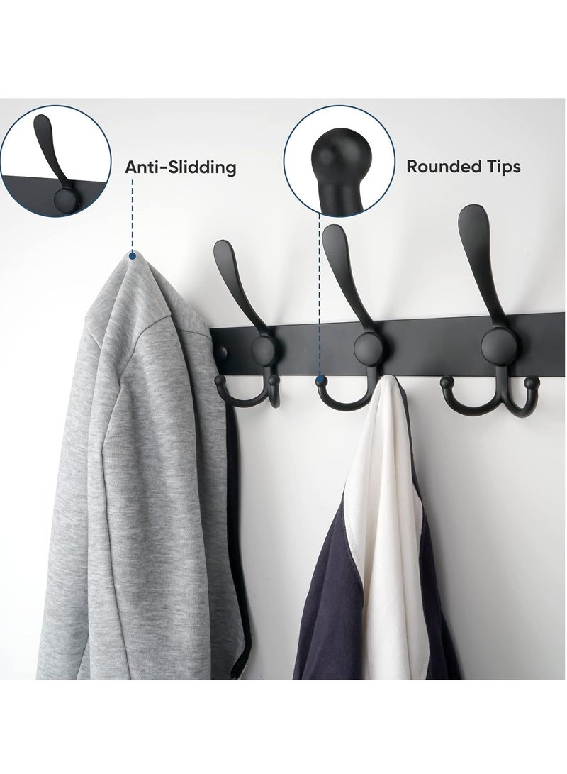 Wall Mounted Coat Rack, Five Heavy Duty Tri Hooks All Metal Construction for Jacket Coat Hat in Mudroom Entryway (Matte Black, 1-Pack)  - Image 4