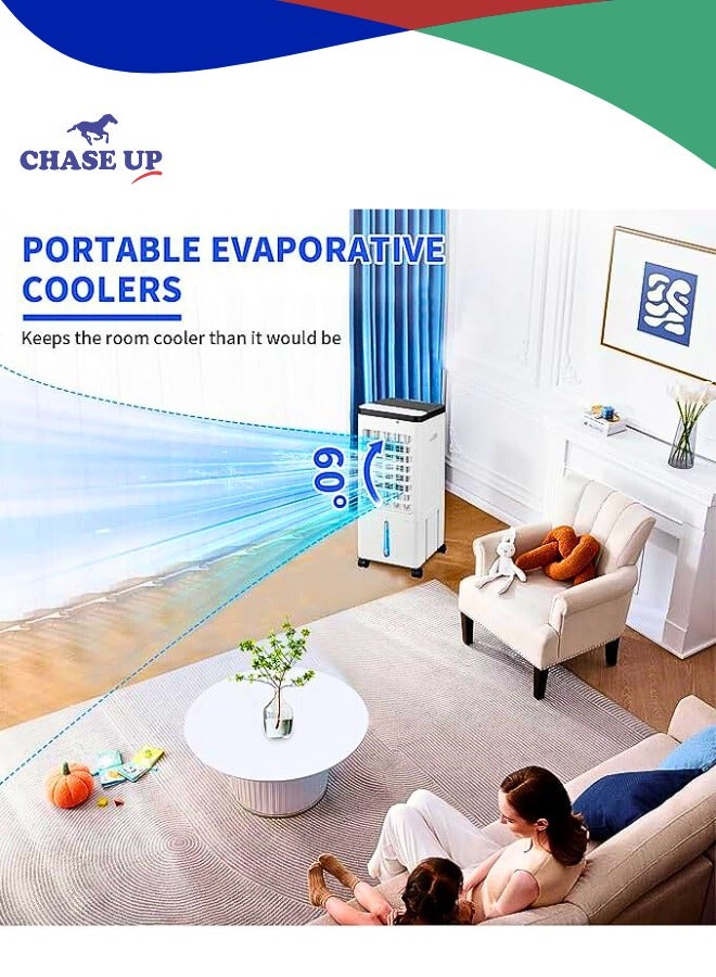 Chase Up Evaporative Air Cooler 3-in-1 Portable Cooling Fan for Summer with Timer & Remote, 3-Speed Oscillating Air Circulator Swamp Cooler, Room Personal Coolers for Bedroom Kitchen Office Indoor Use - Image 3