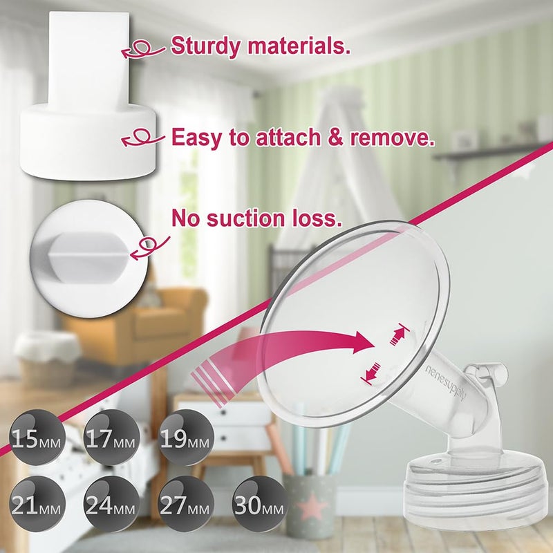 Nenesupply 24mm Pump Parts Compatible with Spectra S2 S1 9 Plus Breast Pump Replace Spectra Pump Parts and S2 Accessories Incl 24mm Flange Duckbill Valve Tubing Backflow Protector Bottles - Image 5