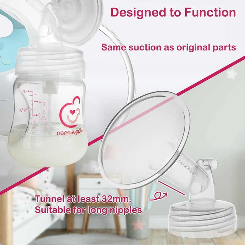 Nenesupply 24mm Pump Parts Compatible with Spectra S2 S1 9 Plus Breast Pump Replace Spectra Pump Parts and S2 Accessories Incl 24mm Flange Duckbill Valve Tubing Backflow Protector Bottles - Image 4