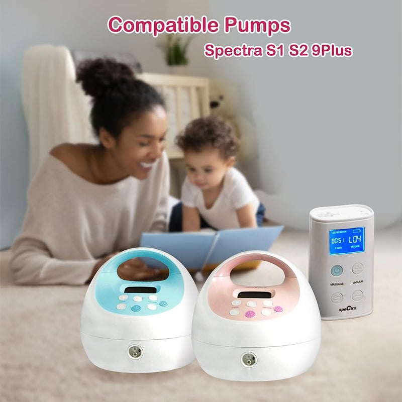 Nenesupply 24mm Pump Parts Compatible with Spectra S2 S1 9 Plus Breast Pump Replace Spectra Pump Parts and S2 Accessories Incl 24mm Flange Duckbill Valve Tubing Backflow Protector Bottles - Image 3