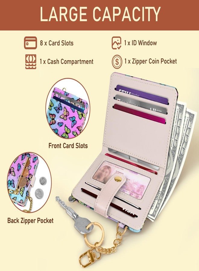 Jogjam Butterfly Rfid Women Wallet, Small Slim Thin Credit Card Wallet, PU Leather Bifold Cash Wallet, Zipper Coin Pocket & ID Window, Female Ladies Teen Girls Girly Gifts, JWWALD009 - Image 4