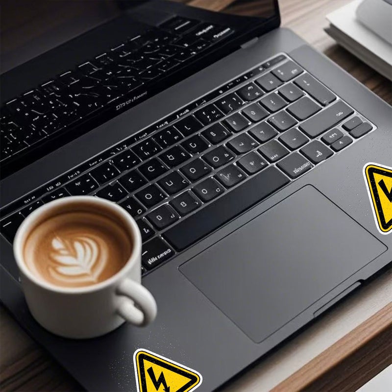 9pcs Electric Shock Hazard Sticker Vinyl Decals For Car Window Laptop Bottle - Image 5