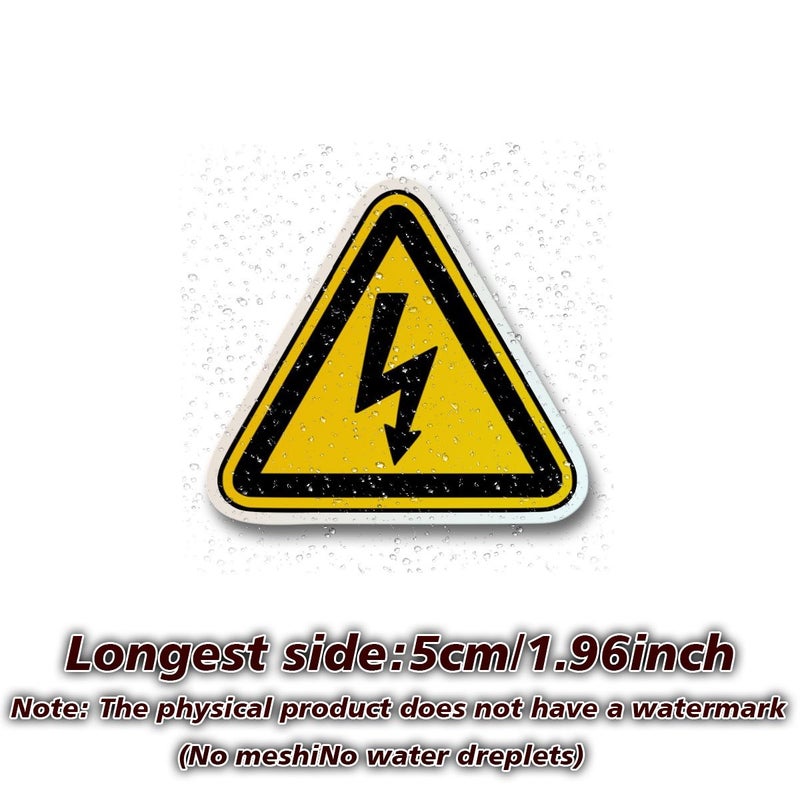 9pcs Electric Shock Hazard Sticker Vinyl Decals For Car Window Laptop Bottle - Image 2