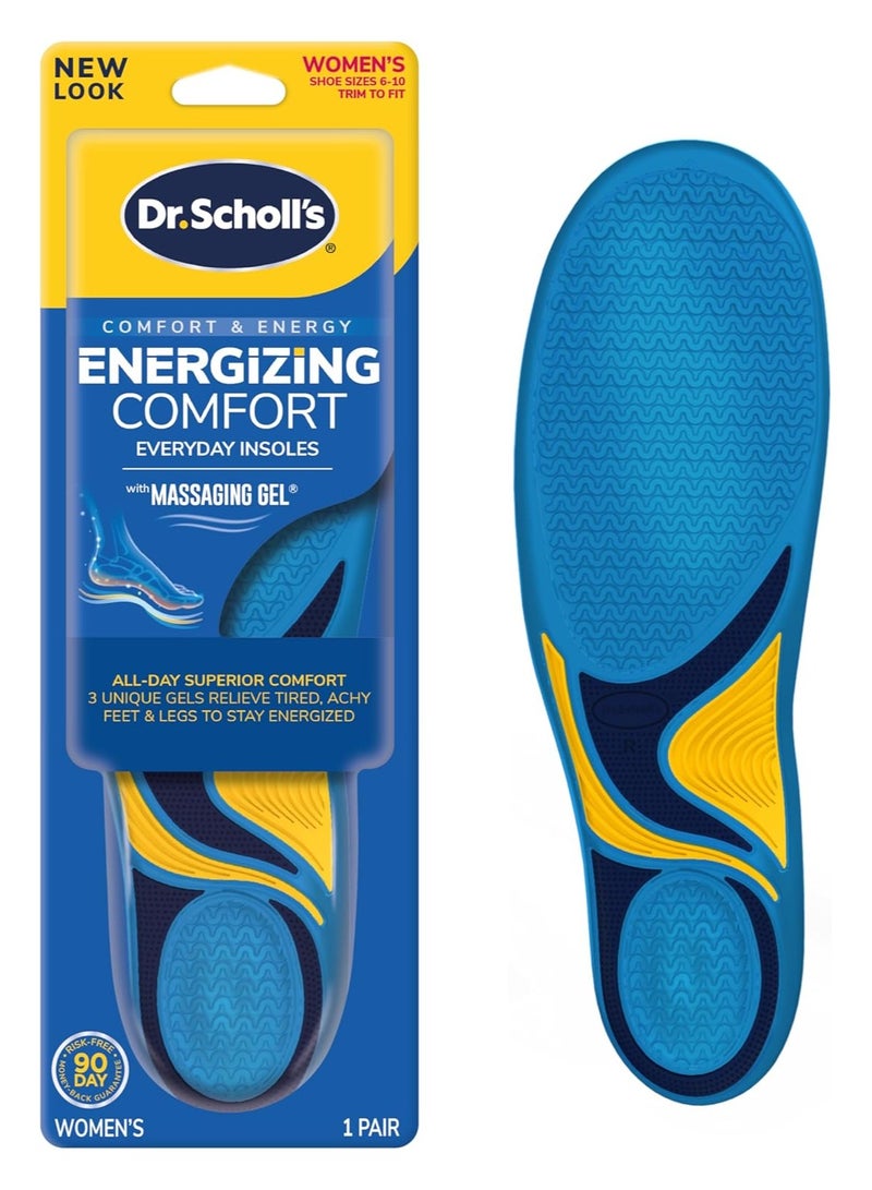Dr. Scholl's Energizing Comfort Everyday Insoles With Massaging Gel Womens Size 6-10 1 Pair - Image 1