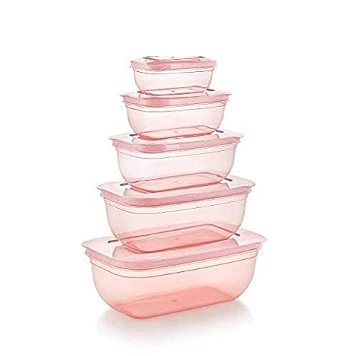 DOLIVA 5 Pcs Kitchen Food Container Meat Storage Box Fridge & Freezer Fish Storage Basket Food Container - Plastic Bowl Package Containers, 5 pcs (150 ml, 290 ml, 580 ml,1700 ml, 2700 ml/Multicolor) - Image 1
