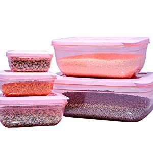 DOLIVA 5 Pcs Kitchen Food Container Meat Storage Box Fridge & Freezer Fish Storage Basket Food Container - Plastic Bowl Package Containers, 5 pcs (150 ml, 290 ml, 580 ml,1700 ml, 2700 ml/Multicolor) - Image 5
