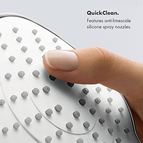 hansgrohe Croma Select S 7-inch Water Saving Low Flow Showerhead Modern 2-Spray Rain, IntenseRain with QuickClean in Brushed Nickel, 04388820 - Image 4