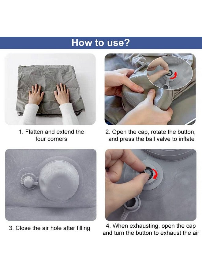 Optifit¬Æ Inflatable Air Travel Pillow, leg pillows for sleeping, Portable Footrest Pillow for Flight Home Office Footstool Self-inflatable Air Travel Pillow for Adult Kids,Grey - Image 3