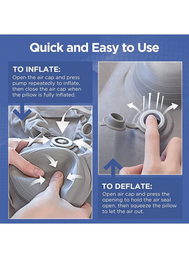 Optifit¬Æ Inflatable Air Travel Pillow, leg pillows for sleeping, Portable Footrest Pillow for Flight Home Office Footstool Self-inflatable Air Travel Pillow for Adult Kids,Grey - Image 5